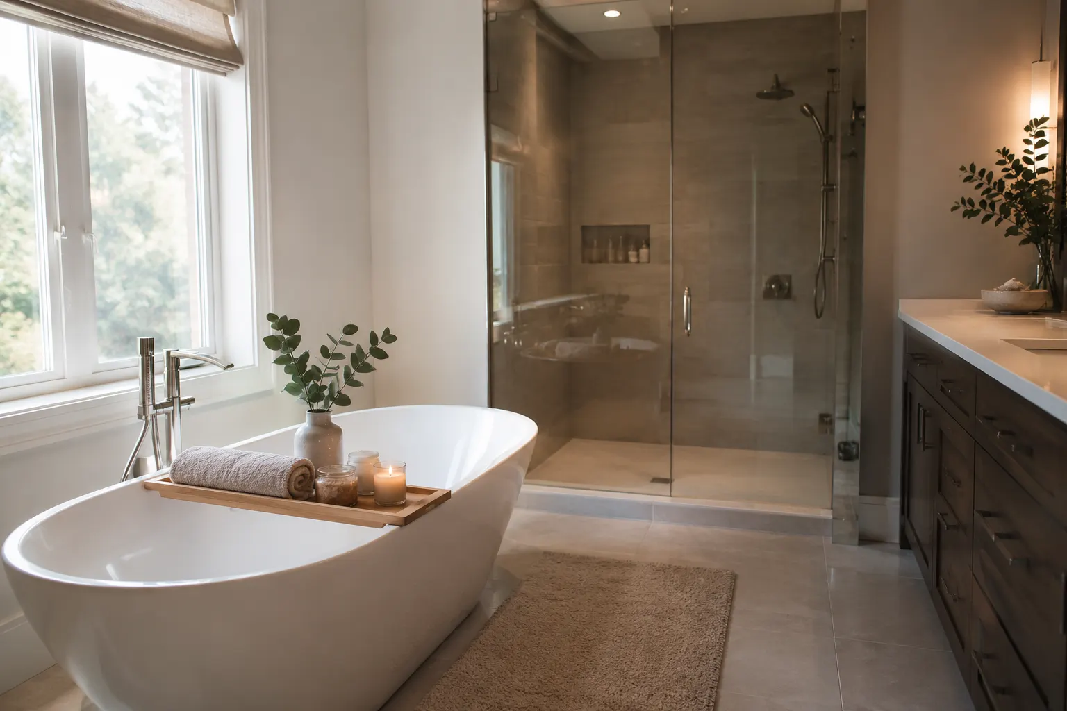 Completed Bathroom Renovations in Maple, designed and built by Andare Homes