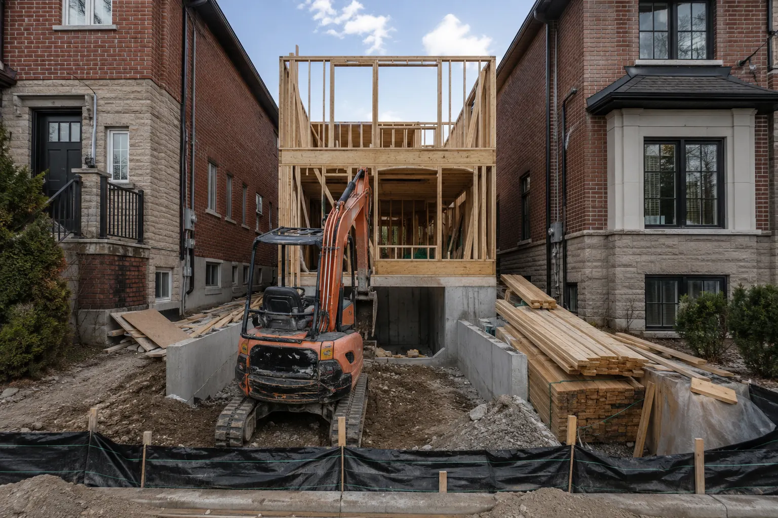 Completed Custom Infill Homes Toronto, designed and built by Andare Homes