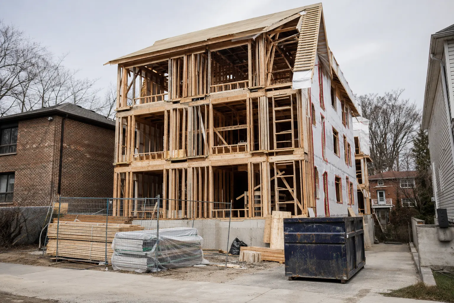 Completed Fourplex Construction Toronto, designed and built by Andare Homes