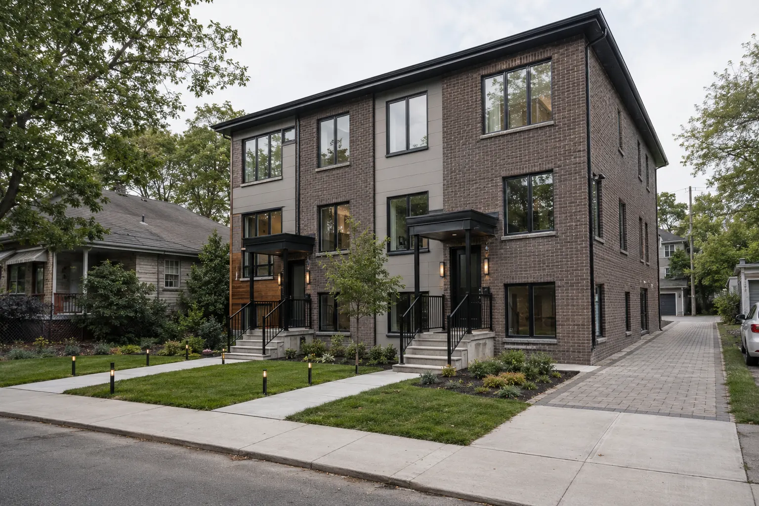 Triplex Construction Toronto, designed and built by Andare Homes