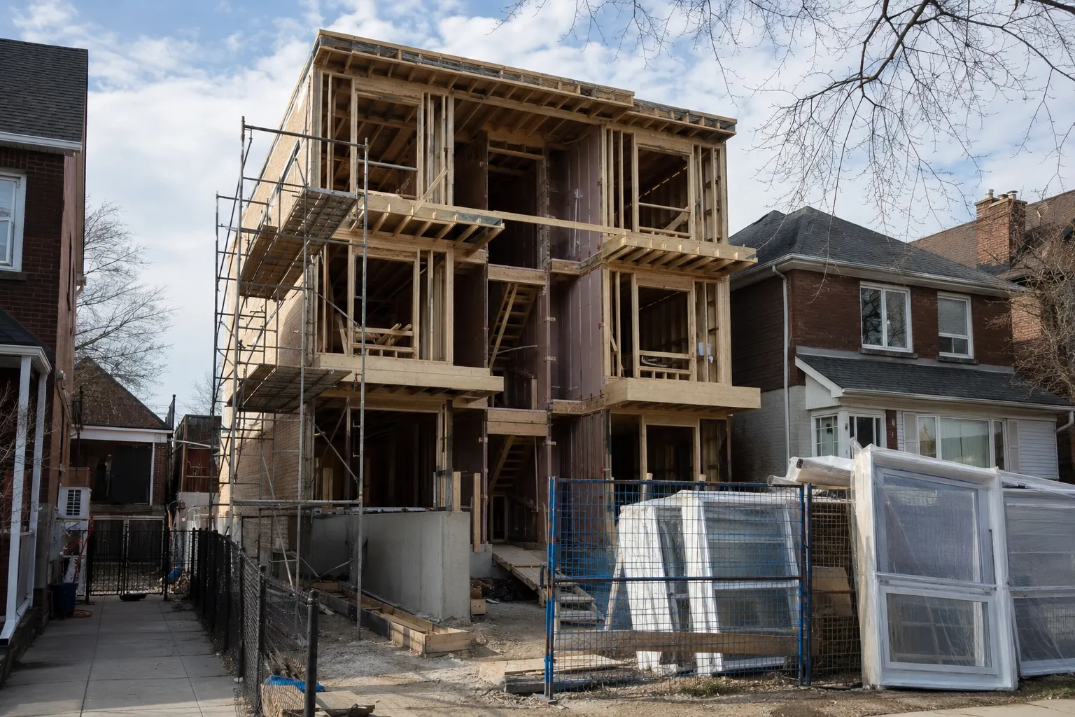 Completed Triplex Construction Toronto, designed and built by Andare Homes